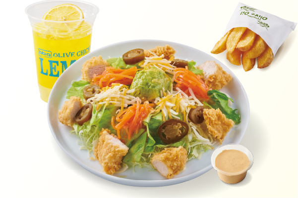 bb.qオリーブチキンカフェ メキシカンチキンサラダポテトセット