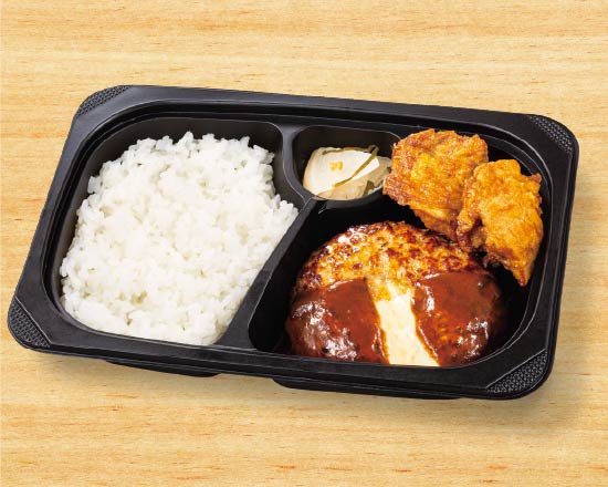 ガスト ミニチーズINハンバーグ＆若鶏の唐揚げ弁当