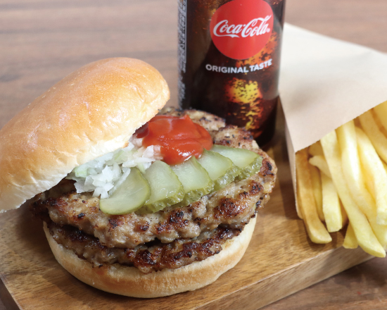 ハンバーグTERU F-1152】ダブルハンバーガーセットDouble Regular burger Set