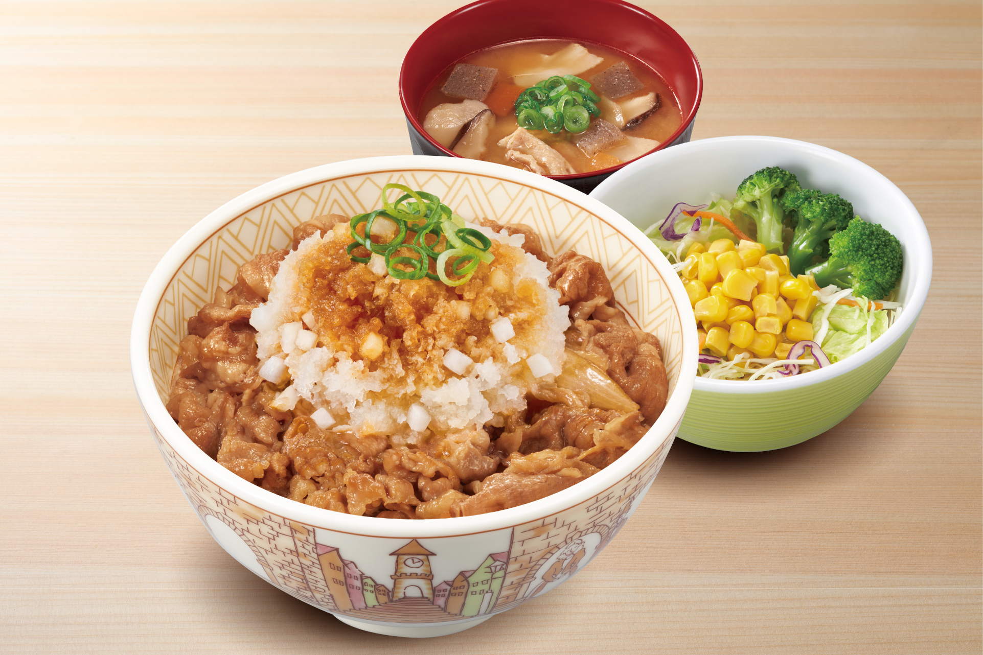 すき家 鬼おろしポン酢牛丼とん汁サラダセット