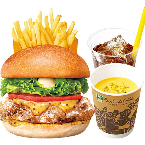 ゼッテリア ZETTERIA 【ディナーセット】ハニーマスタードチキンバーガーHoney Mustard Chicken Burger Dinner Set