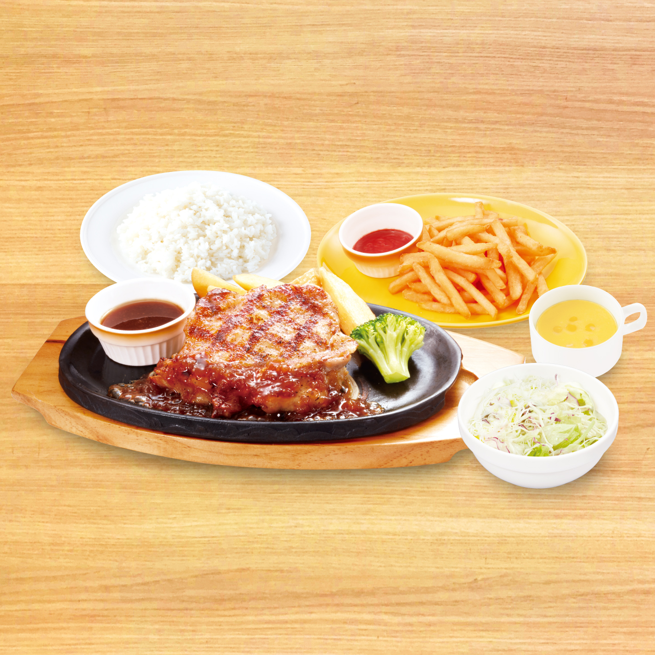 ビッグボーイ 【941】直火焼きグリルチキン弁当  コーンスープ・フライドポテトセット