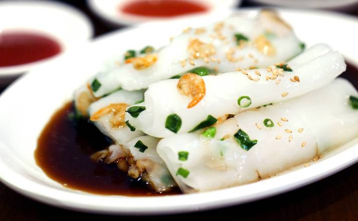 香港飲茶 114. 香ばしネギと干し海老のチョンファン(ライスクレープ)