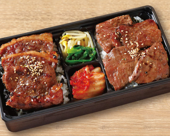 七輪房 黒毛和牛カルビと黒毛和牛ロースのダブル盛り弁当