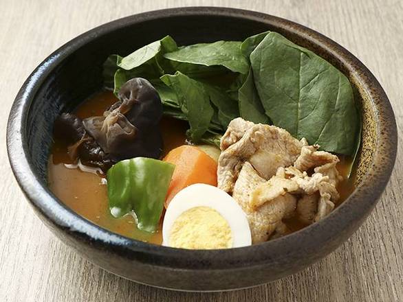 No.2！もち豚とほうれん草のスープカレー Soft Pork and Spinach Soup Curry