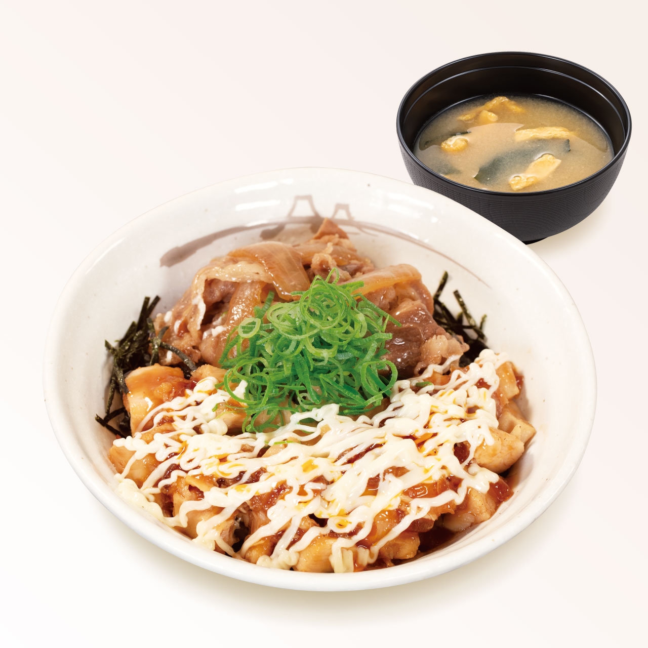 松屋 マヨ辣鶏めしコンボ牛めし(味噌汁付)