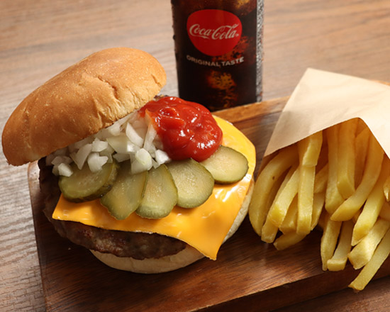 ハンバーグTERU F-1153】チーズバーガーセットCheese burger Set