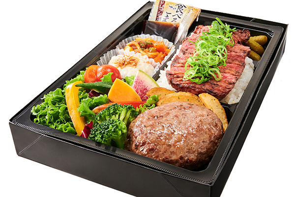 黒毛和牛ハンバーグ専門店 福よし 黒毛和牛ハンバーグと牛タン70g弁当