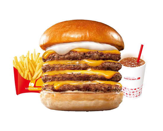 ロッテリア 【セット】キング絶品チーズバーガー King-size Ultimate Cheeseburger Set