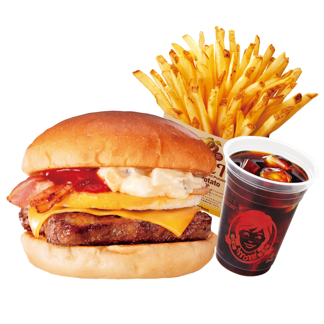 ウェンディーズ ・ファーストキッチン ウェンディーズチーズベーコンエッグバーガーセット