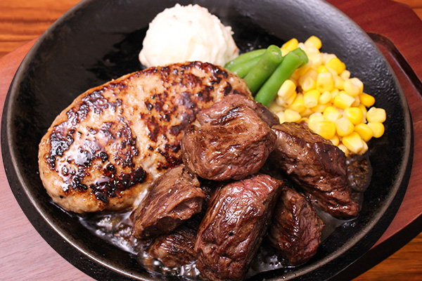 鉄板王国 王国ハンバーグレギュラー＆ミックスカットステーキ150g Kingdom Hamburg Steak Regular＆Mix Cut Steak150g