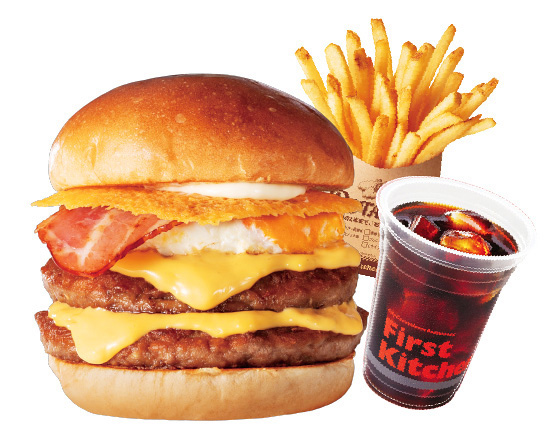 ファーストキッチン パリとろチーズベーコンエッグバーガーダブルセット