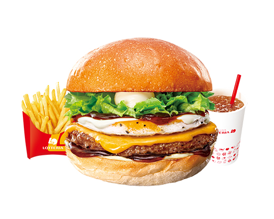 ロッテリア 【セット】絶品チーズたまてりバーガー Ultimate Cheese Teriyaki Burger with Egg Set