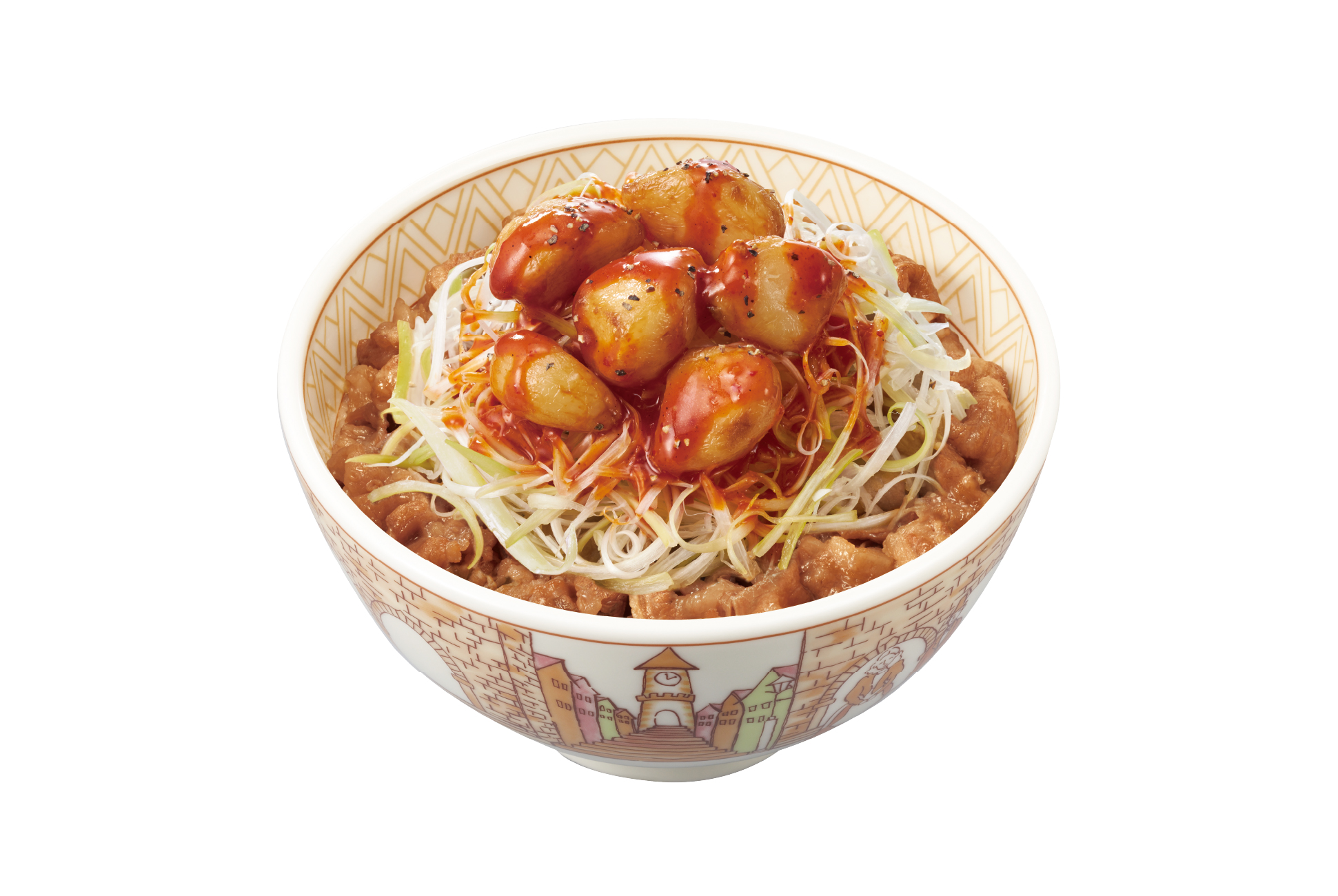 すき家 にんにく赤だれ白髪ねぎ牛丼