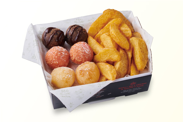 bb.qオリーブチキンカフェ 3色チーズボール6個＆ポテトセット