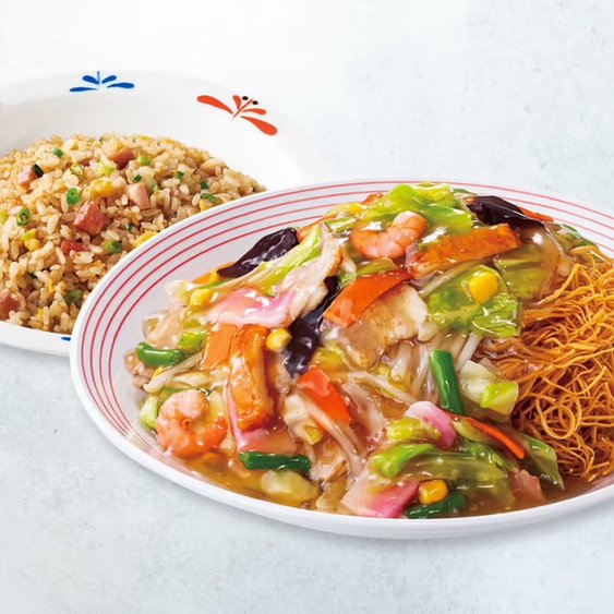 リンガーハット 野菜たっぷり皿うどんチャーハンセット