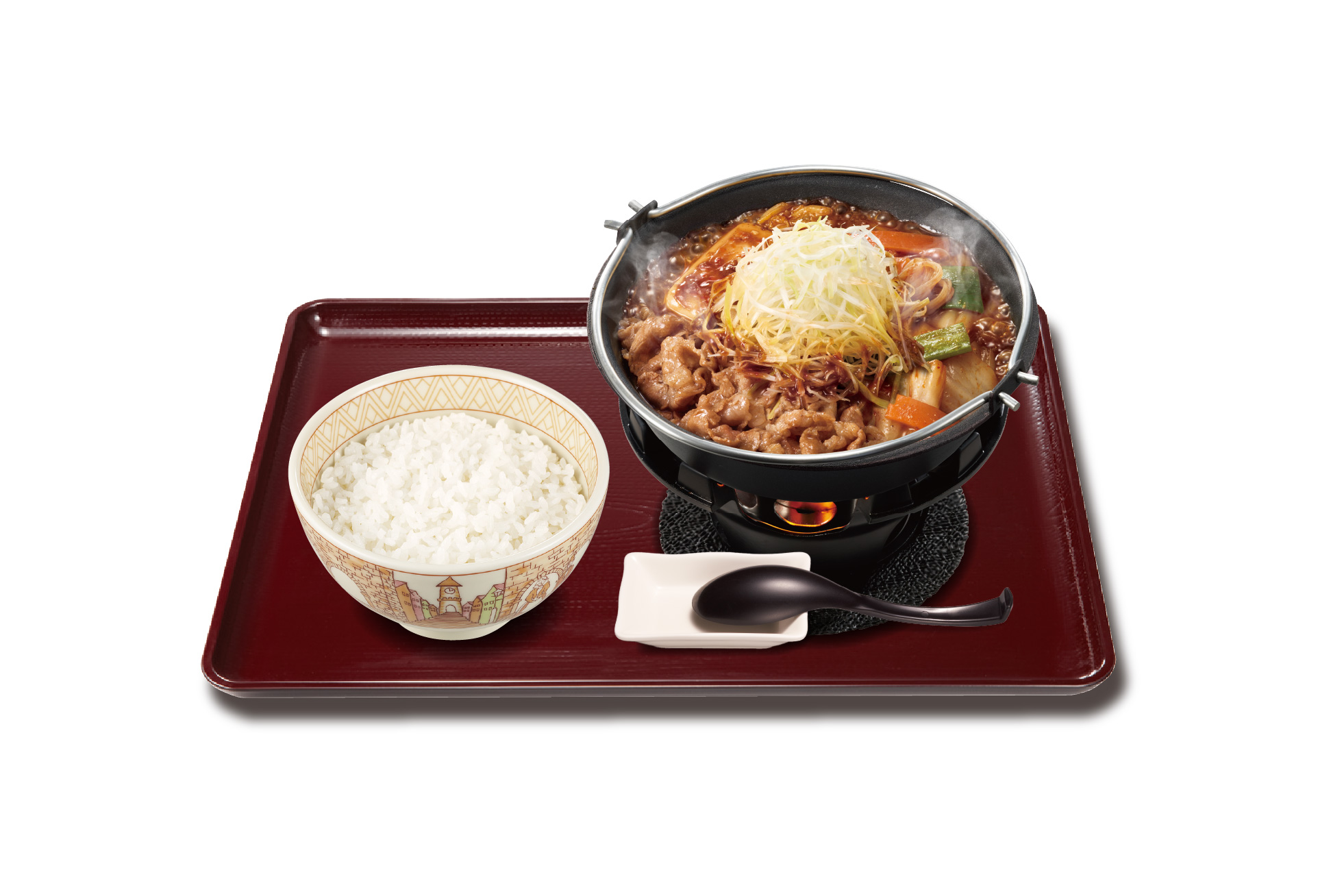 すき家人気No.5 白髪ねぎ牛・旨辛豆腐鍋定食