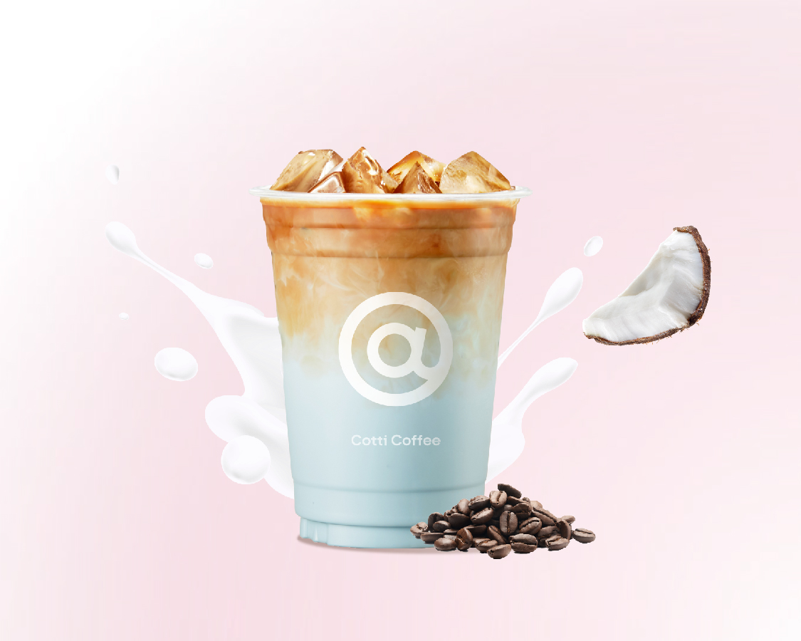 cotti coffee ブルーのココナッツラテ