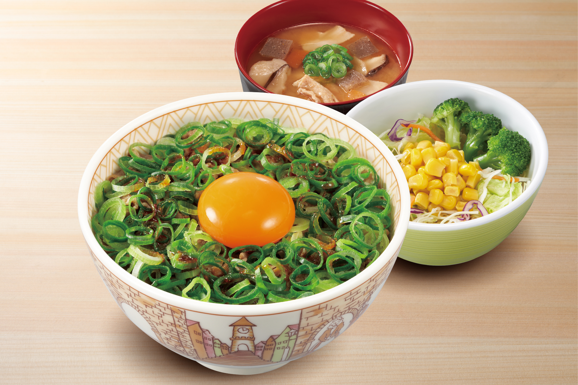 すき家 ねぎ玉牛丼とん汁サラダセット