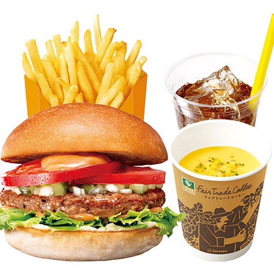 ゼッテリア ZETTERIA 【ディナーセット】絶品ビーフバーガーZEPPIN（Supreme）Beef Burger Dinner Set