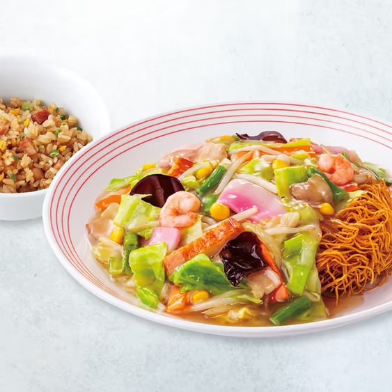 リンガーハット 皿うどん半チャーハンセット