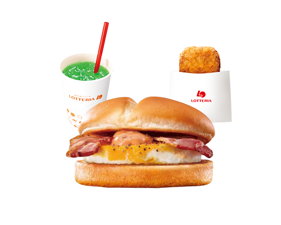 ロッテリア 【モーニング キッズセット】キッズベーコンエッグサンドセット(選べるおもちゃつき) Bacon Egg Sandwicheburger Kids Set