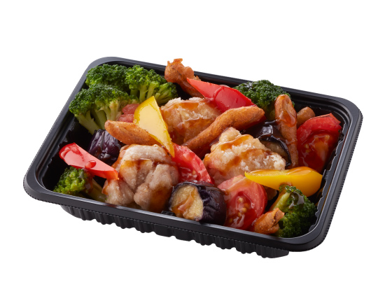 ジョイフル 彩り野菜と若鶏の黒酢あんかけ（単品）