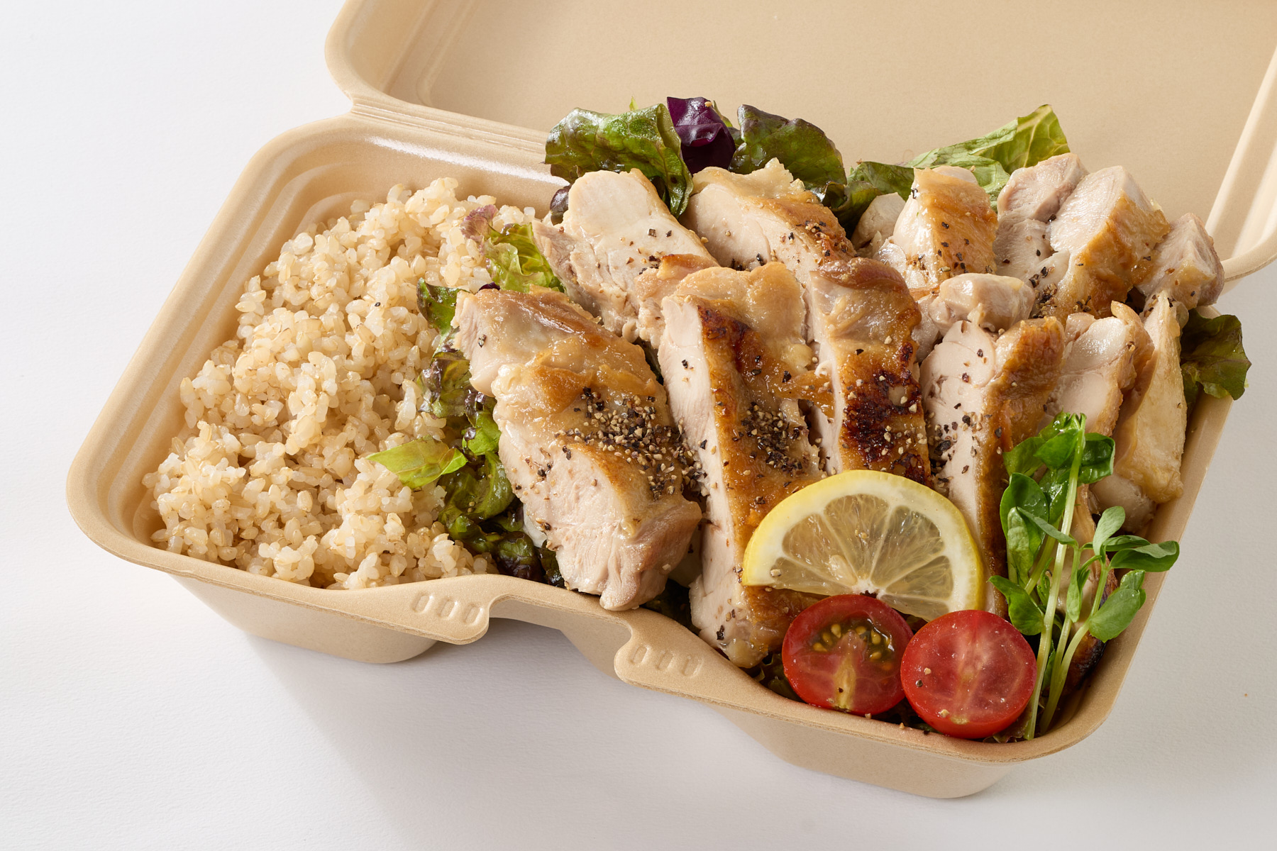 鶏あえずタンパク 【チキン2倍】グリルチキンと玄米セット Ex Large Grilled Chicken ＆ Brown Rice Set