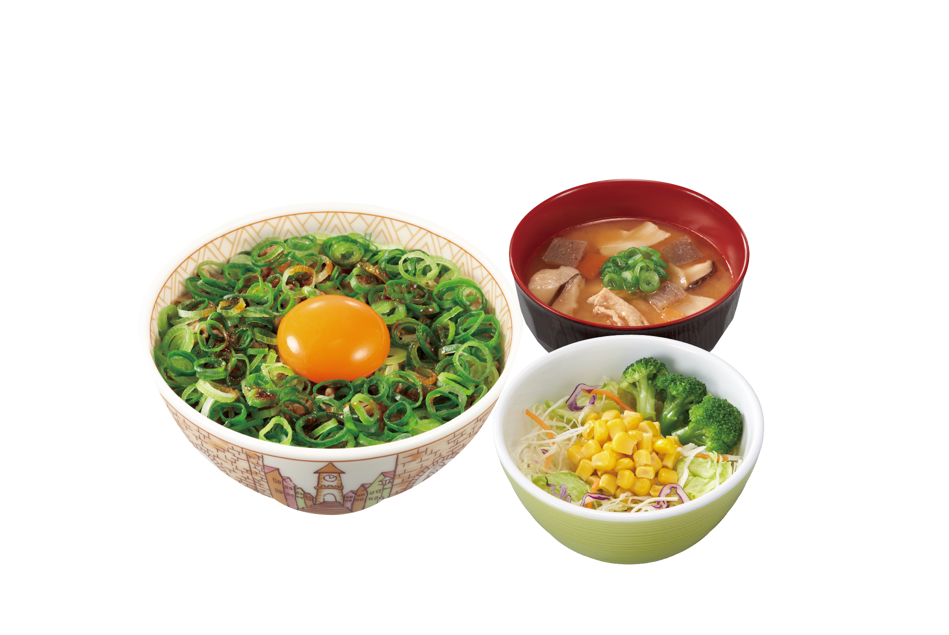 すき家 ねぎ玉牛丼とん汁サラダセット