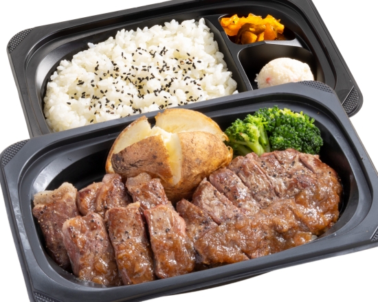 ステーキガスト 山形牛サーロインカットステーキ約100g＆熟成ラウンドステーキ約120g弁当