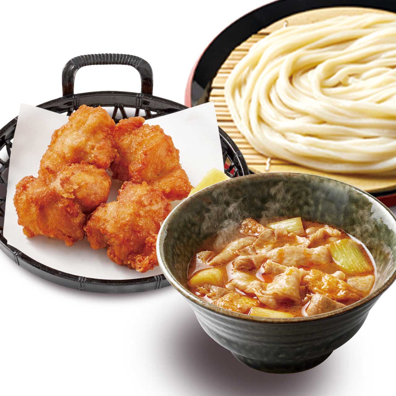 久兵衛屋 旨辛肉つけ汁うどん 鶏のから揚げセット
