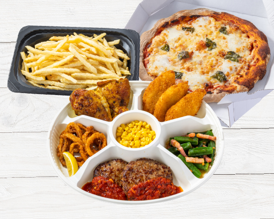 ジョナサン おかずプレート＆モッツァレラのマルゲリータ＆大盛りポテト