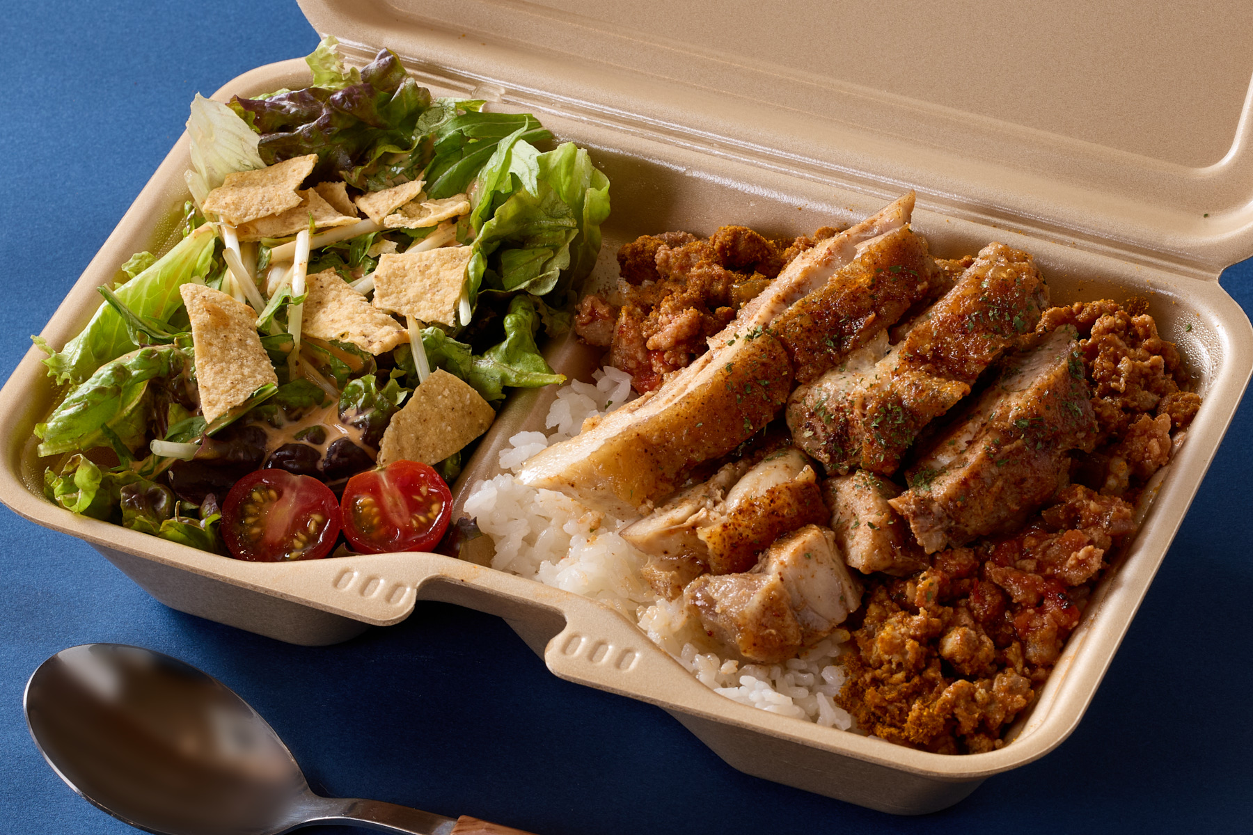 天才のタコライス ケイジャンチキンのタコス風キーマカレー Cajun Chicken Taco Keema Curry