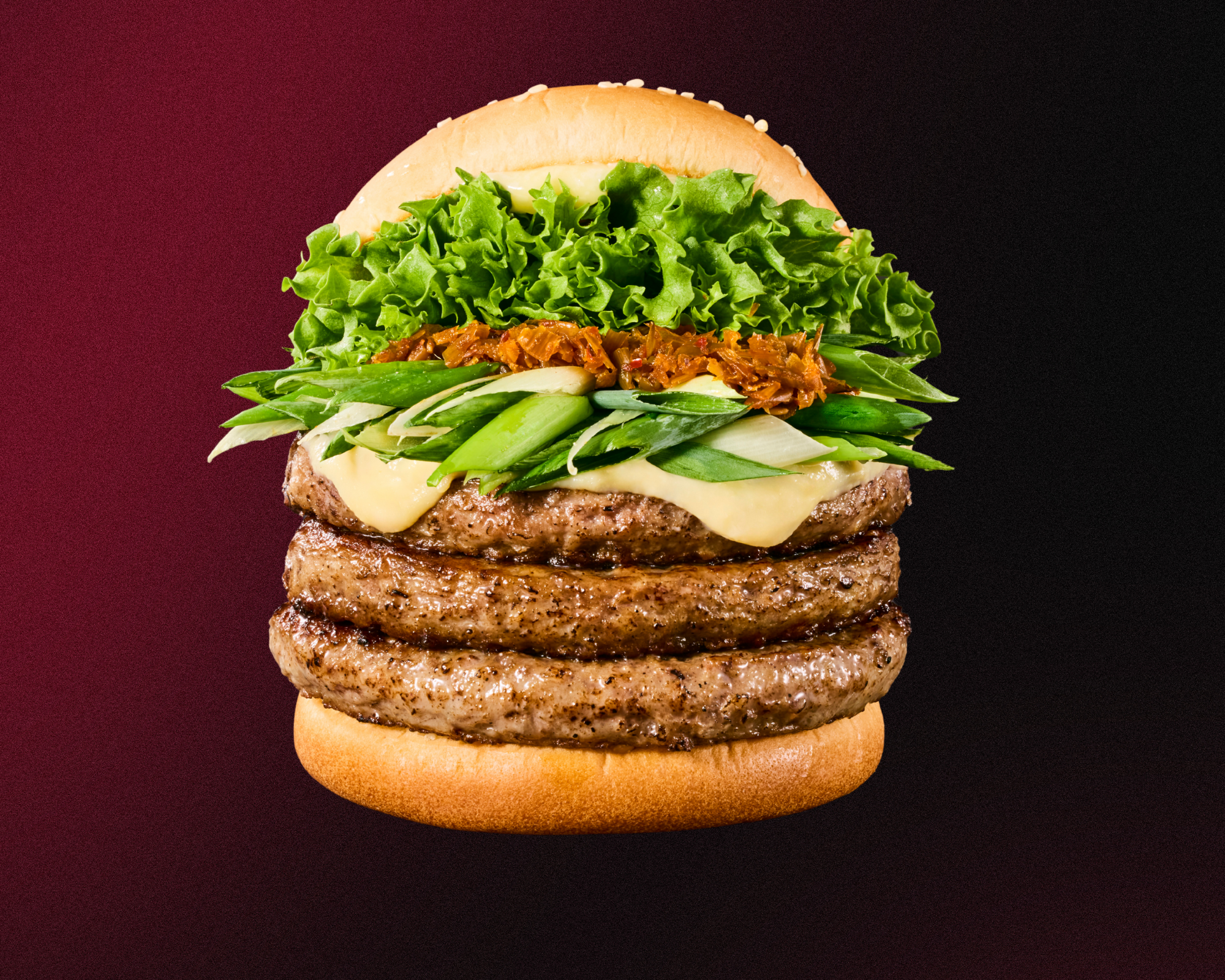 フレッシュネスバーガー 九条ネギと西京味噌の黒毛和牛 トリプル