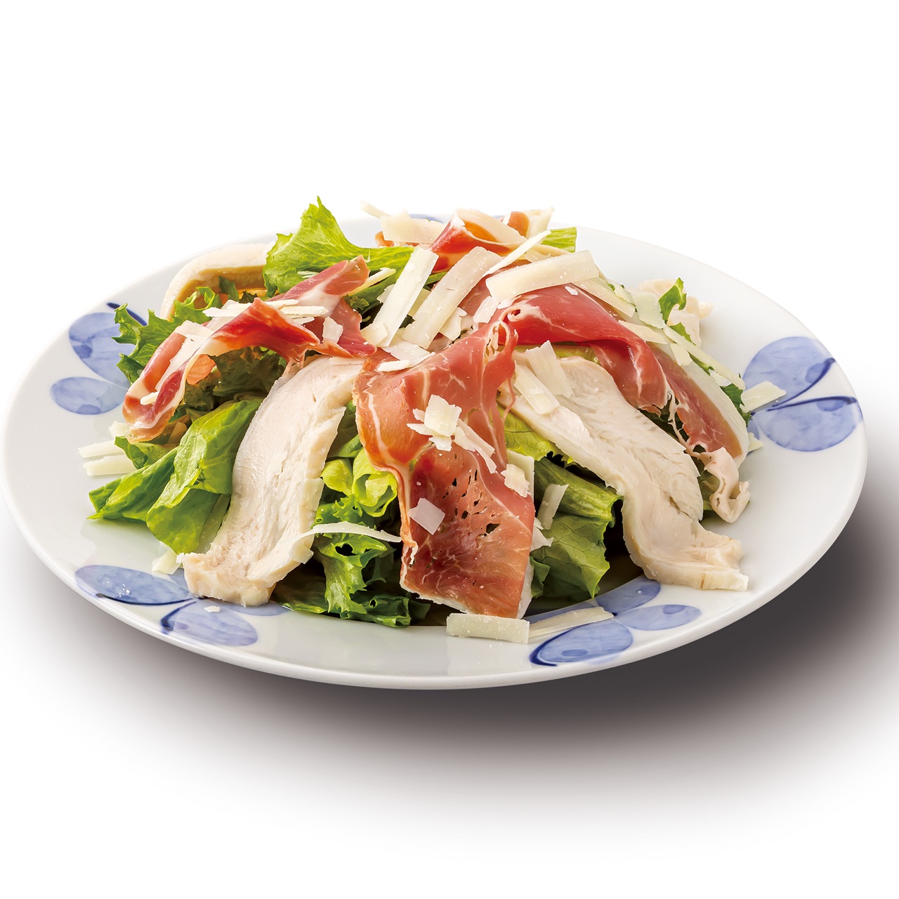 鎌倉パスタ 桜姫鶏とハモンセラーノ ペコリーノチーズのサラダ