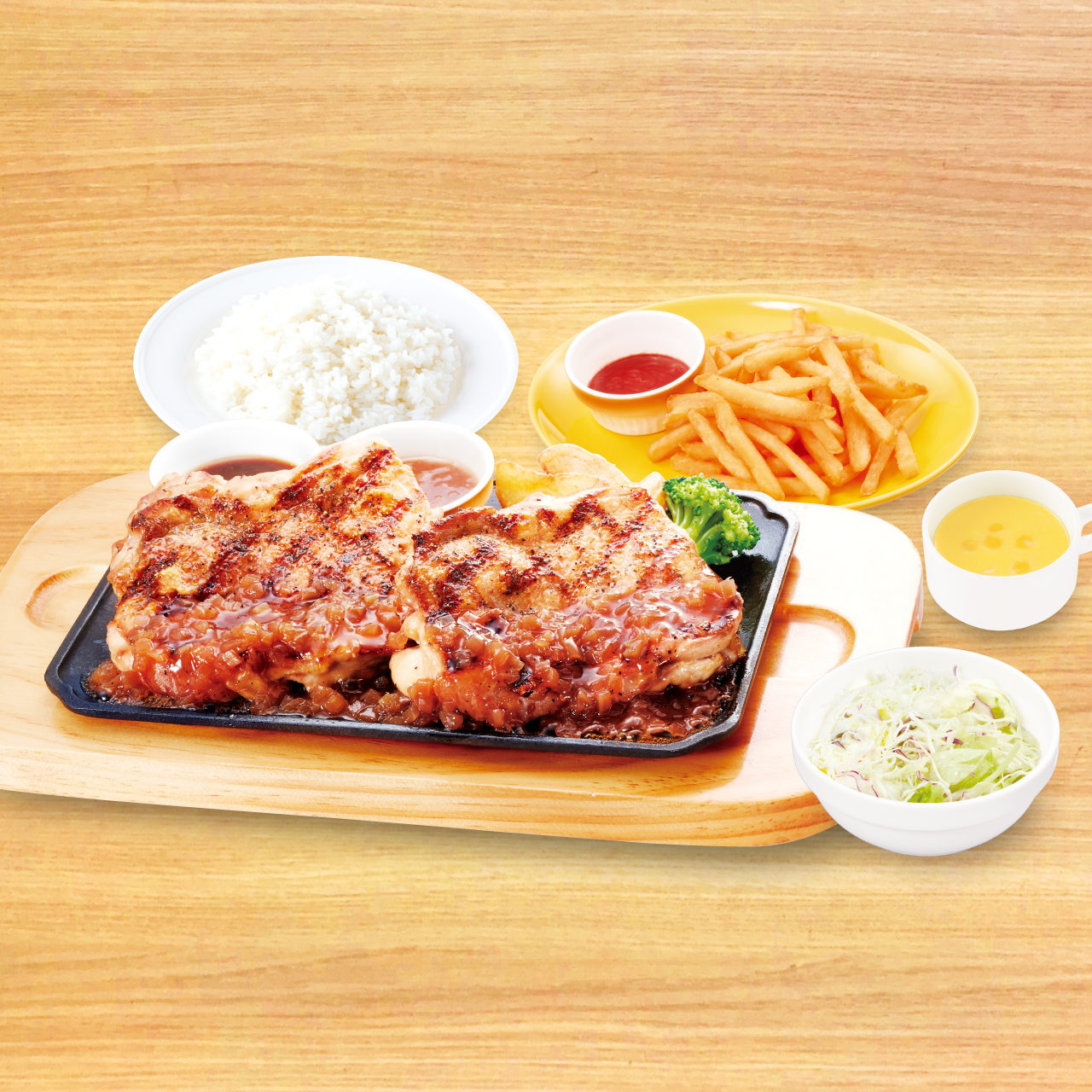 ビッグボーイ 【943】倍盛直火焼きグリルチキン弁当  コーンスープ・フライドポテトセット