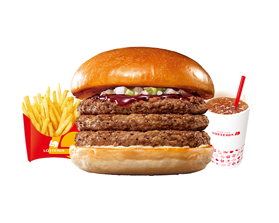 ロッテリア 【セット】トリプル絶品ビーフバーガー\tTriple Ultimate Beefburger Set