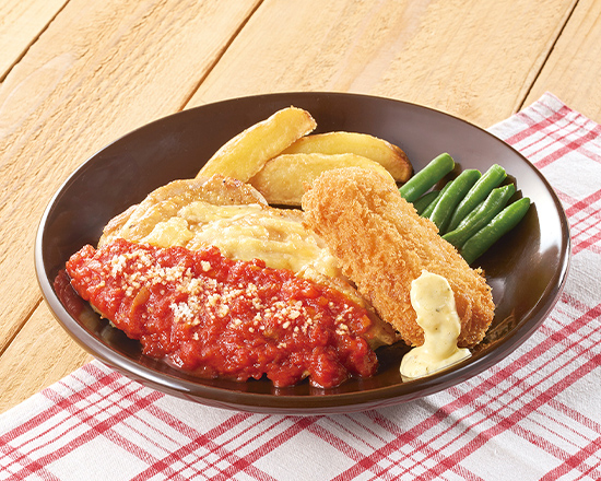 ジョナサン 若鶏のグリル トマトソース＆かにクリーミーコロッケ