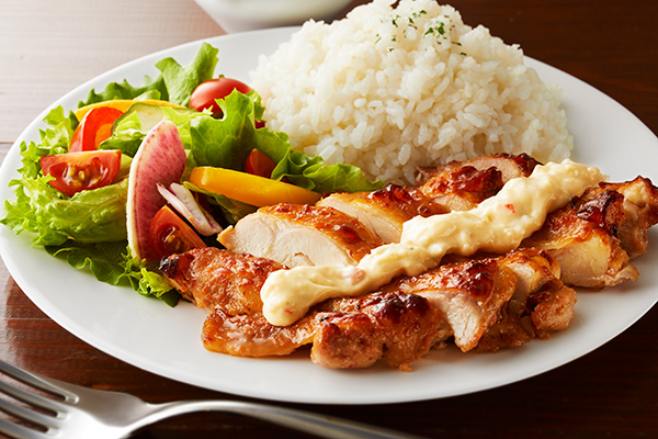 黒毛和牛ハンバーグ専門店 福よし 照り焼きチキンのタルタルプレート