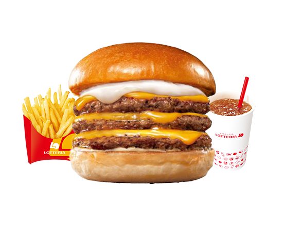 ロッテリア 【セット】トリプル絶品チーズバーガー Triple Ultimate Cheeseburger Set