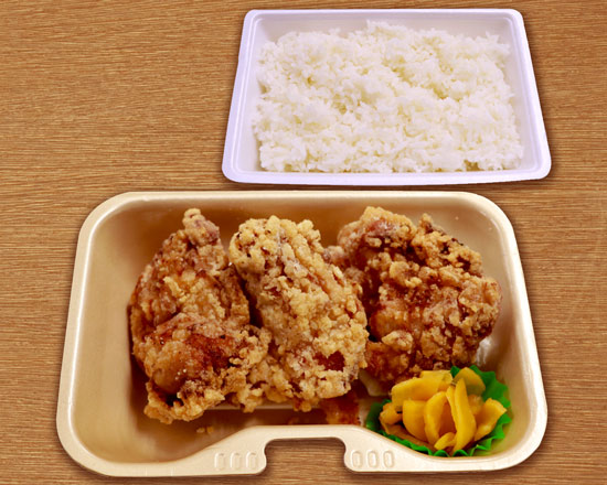 からあげの鉄人 F-1107】BIGからあげ弁当(3個) Juicy big fried chicken lunch box(3 pieces)