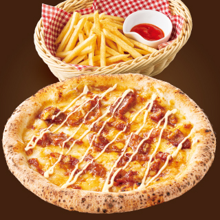 ビッグエコーデリバリー プレミアム 照り焼きチキンピザ＆ポテトセット