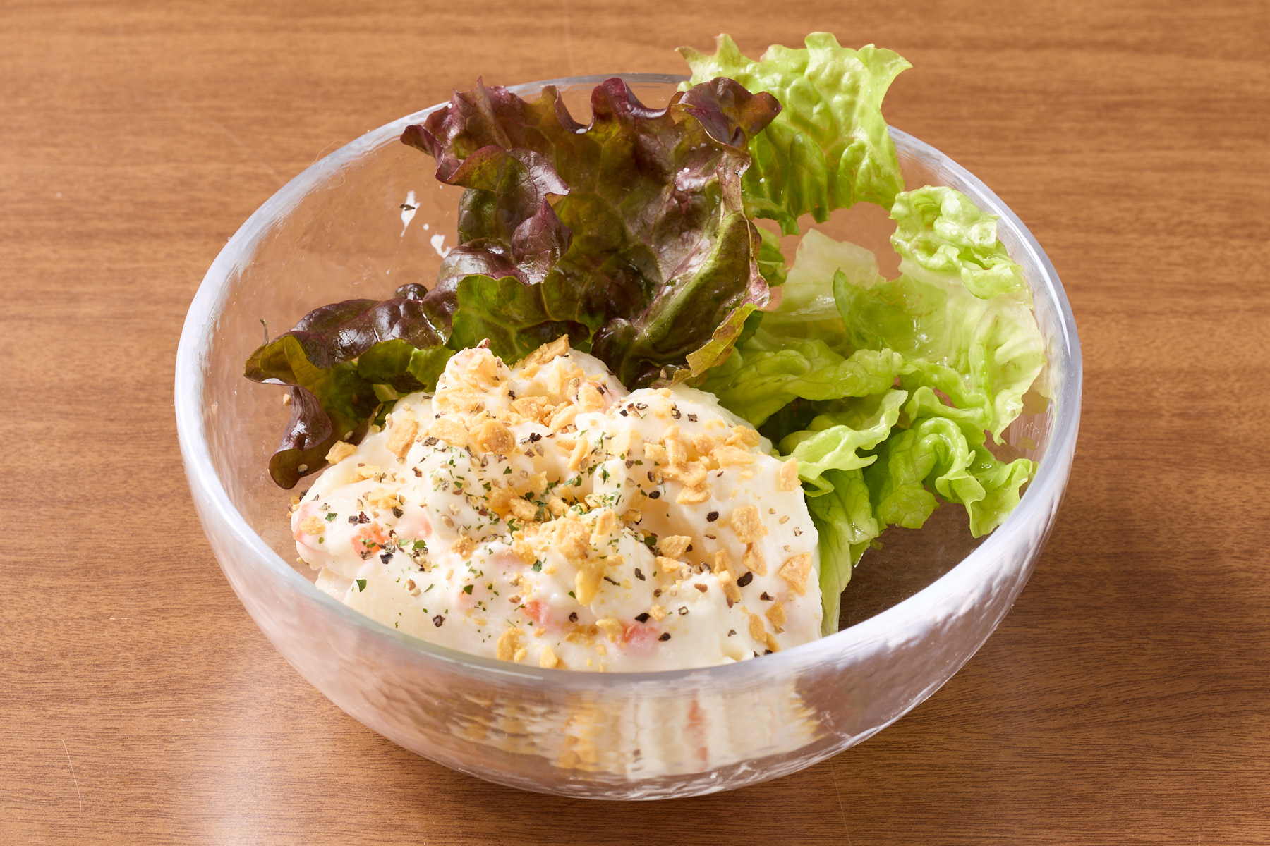 肉屋のハンバーグとガーリックライス お肉に良く合う「ちょい盛りガーリックポテトサラダ」 Garlic Potato Salad