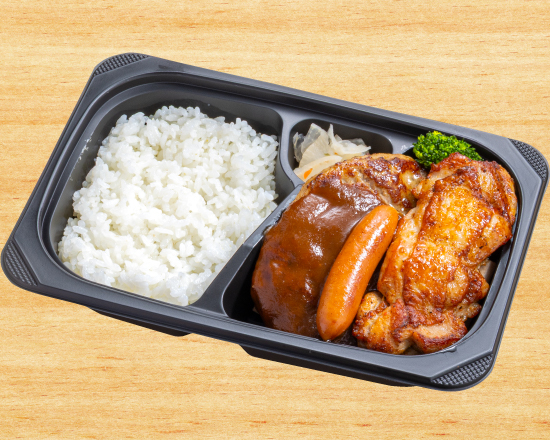 ガスト人気No.4 ハンバーグミックスグリル弁当