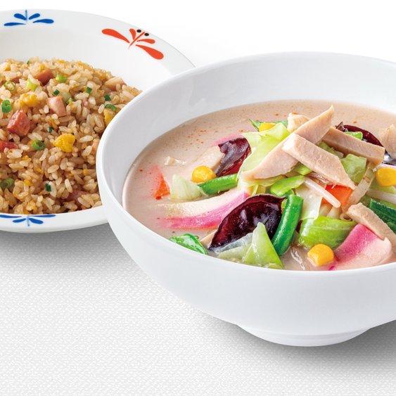 野菜たっぷり食べるスープチャーハンセット