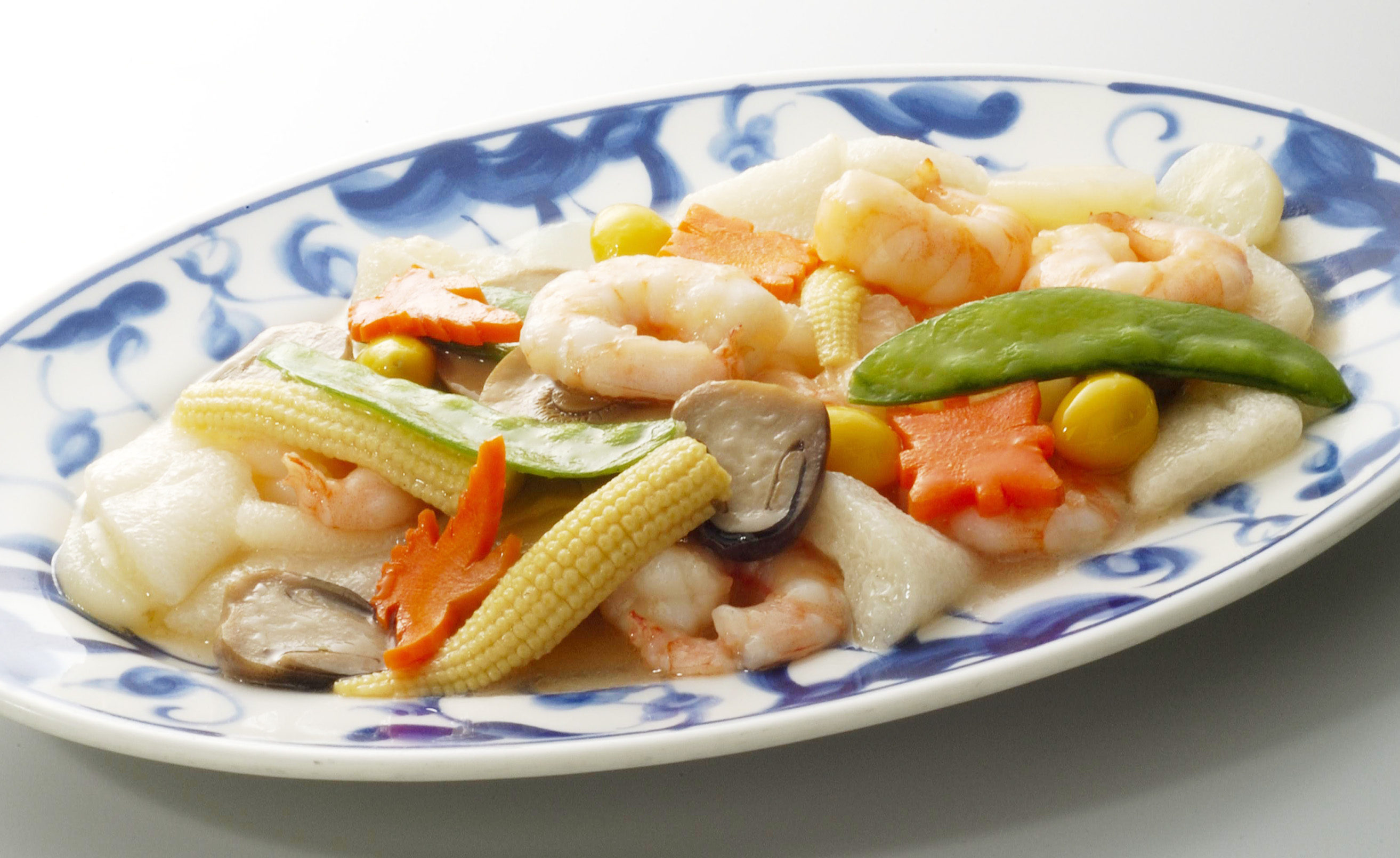 陳麻婆豆腐 キヌガサ茸とエビの炒め