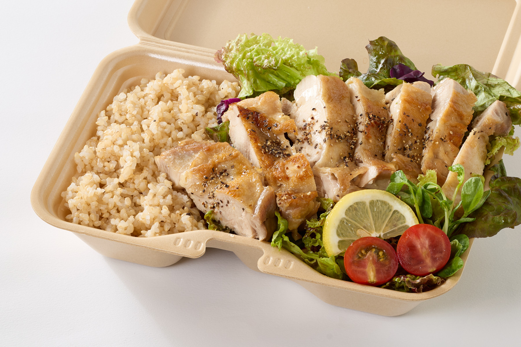 鶏あえずタンパク 【チキン1.5倍】グリルチキンと玄米セット Large Grilled Chicken ＆ Brown Rice Set