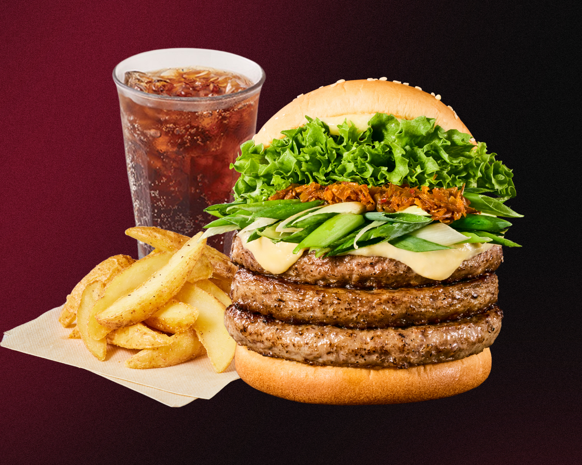 フレッシュネスバーガー [セット]九条ネギと西京味噌の黒毛和牛セット トリプル