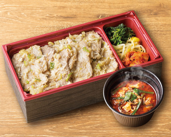 安楽亭 ネギ塩豚カルビ弁当＆ユッケジャンスープセット