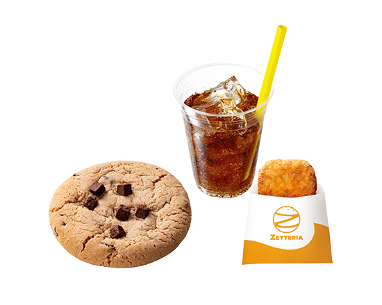 ゼッテリア ZETTERIA 【モーニングセット】チョコチャンククッキー(プレーン) Choco Chip Cookie (Plain) Set